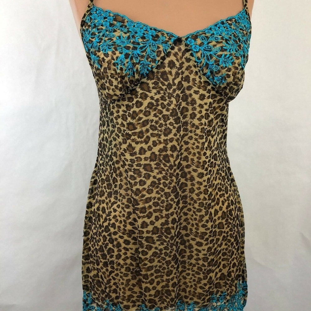 Victoria's Secret Sheer Chemise Lingerie Leopard